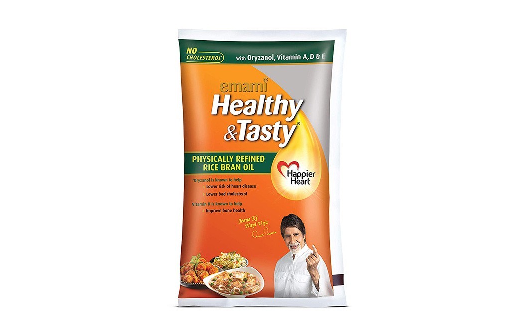 Emami Healthy & Tasty Physically Refined Rice Bran Oil   Pouch  1 litre